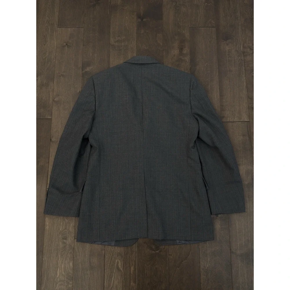 Christian Dior Monsieur Blazer Mens Size 40R Striped 2-Button Grey‎ Suit Jacket